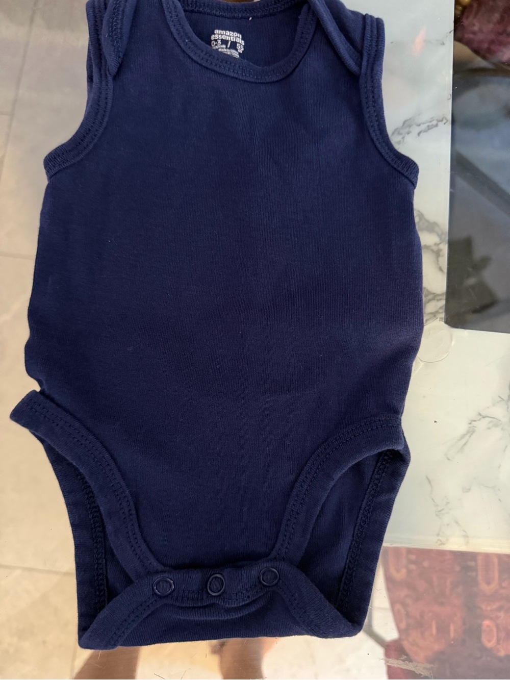 Amazon Essentials Navy Sleeveless Baby Bodysuit